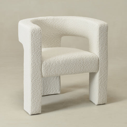 Herbert Modern Bouclé Armchair - Cream Top Rated Accent Chair | Accent Sitting Chairs | Kinwell Furniture | Modern Sitting Room Chairs